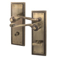 Georgian Rope Edge Scroll Antique Brass Door Handles - Bathroom