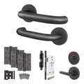 Fire Door Kit - Bathroom Cubicle Door - Heavy Duty - Matt Black