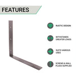 Scaffold Board Shelf Brackets 100mm PAIR Heavy Duty Rustic Wall Mounted Supports - tradefit - 4