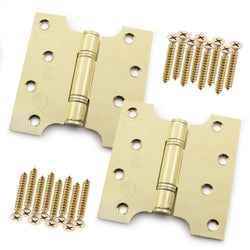 Parliament Projection Fire Door Hinges 4" Grade 13 Stainless Steel - 102x51x102x3mm - PVD Brass - Pair - Including Screws - tradefit