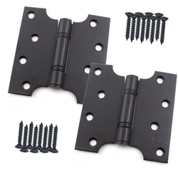 Parliament Projection Fire Door Hinges 4" Grade 13 Stainless Steel - 102x51x102x3mm - Black - Pair - Including Screws - tradefit
