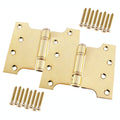 Parliament Projection Door Hinges 4" - 102x76x127x3mm - PVD Brass