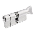 5 Pin 30/40mm 70mm [25+35+10mm] Euro Cylinder and Turn - Keyed Alike - Satin Chrome - tradefit