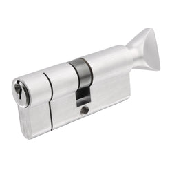 5 Pin 40/45mm 85mm [35+40+10mm] Euro Cylinder and Turn - Keyed Alike - Satin Chrome - tradefit