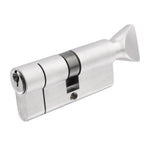 5 Pin 30/30mm 60mm [25+25+10mm] Euro Cylinder and Turn - Keyed to Differ - Satin Chrome - tradefit - 1