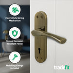 Nola Antique Brass Lever on Backplate Door Handle Pack – 64mm Sashlock - tradefit - 4