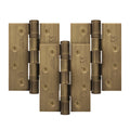 Florentine Bronze Fire Door Hinges – 4 Inch/102mm – Grade 11 Steel Ball Bearing – Pack of 3 Hinges