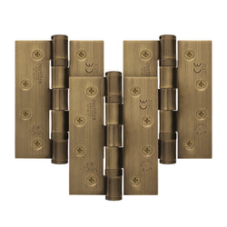 Florentine Bronze Fire Door Hinges – 4 Inch/102mm – Grade 11 Steel Ball Bearing – Pack of 3 Hinges - tradefit