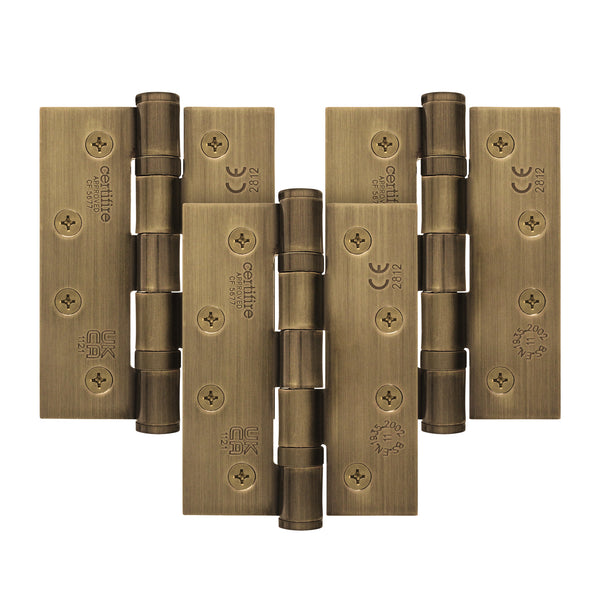 Florentine Bronze Fire Door Hinges – 4 Inch/102mm – Grade 11 Steel Ball Bearing – Pack of 3 Hinges - tradefit - Featured Image