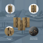 Florentine Bronze Fire Door Hinges – 4 Inch/102mm – Grade 11 Steel Ball Bearing – Pack of 3 Hinges - tradefit - 5