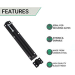 Tower Bolt - 250mm / 10 Inch - Black - tradefit - 2