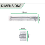 Tower Bolt - 250 mm / 10 Inch - Galvanised - tradefit - 3