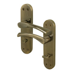Nola Antique Brass Lever on Backplate Door Handles - Bathroom - tradefit - 1