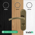 Nola Antique Brass Lever on Backplate Door Handle Pack – 80mm Bathroom Lock - tradefit - 7