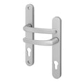 Silver UPVC Door Handles - 92mm PZ Centres - 215mm Fixing Centres - 246 x 32mm
