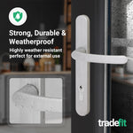 Silver UPVC Door Handles - 92mm PZ Centres - 215mm Fixing Centres - 246 x 32mm - tradefit - 5