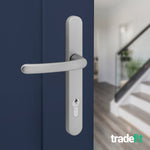 Silver UPVC Door Handles - 92mm PZ Centres - 215mm Fixing Centres - 246 x 32mm - tradefit - 6