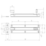 Necked Barrel Bolt - 150mm - Satin Chrome - tradefit - 2
