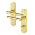Olbia Brass Plated Lever on Backplate Door Handles - Bathroom