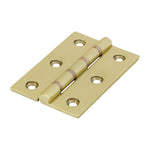 Solid Brass Double Phosphor Washer Hinge - 76 x 50mm - Polished Brass - 1 Pair - tradefit - 1