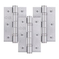 Satin Chrome Fire Door Hinges - 3 Inch/76mm - Grade 7 Steel Ball Bearing - Pack of 3 Hinges