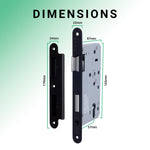 DIN Euro Profile Escape Sashlock Case - Radius Forend - 60mm Backset / 90mm Case - Matt Black - tradefit - 4