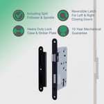 DIN Euro Profile Escape Sashlock Case - Radius Forend - 60mm Backset / 90mm Case - Matt Black - tradefit - 2