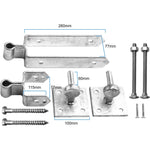 Field Gate Hinge Set Double Strap Hook On Plate - (12