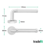 Santana Polished Chrome Lever on Rose Door Handle Kit - 64mm Bathroom Lock - tradefit - 4