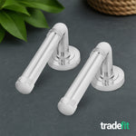 Santana Polished Chrome Lever on Rose Door Handle Kit - 64mm Latch - tradefit - 7