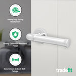 Santana Polished Chrome Lever on Rose Door Handle Kit - 64mm Latch - tradefit - 2