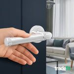 Santana Polished Chrome Lever on Rose Door Handle Kit - 64mm Latch - tradefit - 6