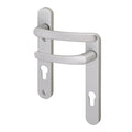 Silver UPVC Door Handles - 92mm PZ Centres - 122mm Fixing Centres - 240 x 32mm
