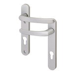 Silver UPVC Door Handles - 92mm PZ Centres - 122mm Fixing Centres - 240 x 32mm - tradefit - 1