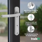 Silver UPVC Door Handles - 92mm PZ Centres - 122mm Fixing Centres - 240 x 32mm - tradefit - 4