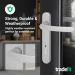 Silver UPVC Door Handles - 92mm PZ Centres - 122mm Fixing Centres - 240 x 32mm - tradefit - 5