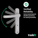Silver UPVC Door Handles - 92mm PZ Centres - 122mm Fixing Centres - 240 x 32mm - tradefit - 7
