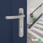 Silver UPVC Door Handles - 92mm PZ Centres - 122mm Fixing Centres - 240 x 32mm - tradefit - 6