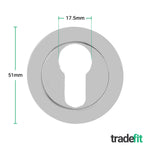 Olbia Euro Profile Keyhole Escutcheon - Polished Chrome - Pair - tradefit - 2