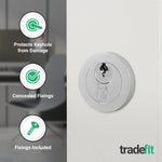 Olbia Euro Profile Keyhole Escutcheon - Polished Chrome - Pair - tradefit - 3