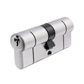 5 Pin 30/30mm 60mm [25+25+10mm] Euro Double Cylinder - Master Keyed - Satin Chrome - tradefit