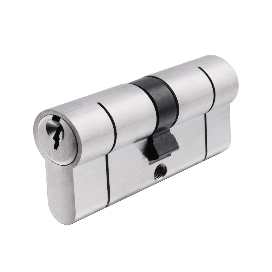 5 Pin 30/30mm 60mm [25+25+10mm] Euro Double Cylinder - Master Keyed - Satin Chrome - tradefit
