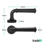 Claro Matt Black Lever on Rose Door Handles - Heavy Duty - FD30 - 60 Rated - tradefit - 4