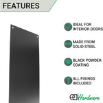 Door Kick Plate - 760 x 150 x 1.2mm - Matt Black - tradefit - 2