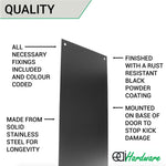 Door Kick Plate - 760 x 150 x 1.2mm - Matt Black - tradefit - 4