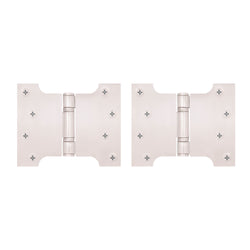 Parliament Projection Fire Door Hinges 4" Grade 13 Stainless Steel - 102x76x127x3mm - Polished - Pair - Including Screws - tradefit