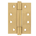 Fire Door Hinges – Concealed Polymer Bearing  - CE FD30/60/90/120 - 4 Inch/102mm Square - Grade 14 Max Door 160kg - Satin Brass Plated - 2