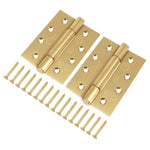 Fire Door Hinges – Concealed Polymer Bearing  - CE FD30/60/90/120 - 4 Inch/102mm Square - Grade 14 Max Door 160kg - Satin Brass Plated - 1
