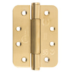 Fire Door Hinges – Concealed Polymer Bearing  - CE FD30/60/90/120 - 4 Inch/102mm Radius - Grade 14 Max Door 160kg - Satin Brass Plated - 2