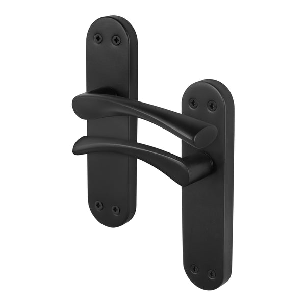 Nola Matt Black Lever on Backplate Door Handles - tradefit - Featured Image